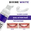 Divine White Dual-Action Stain Removal Aligner/Retainer Cleaner and Teeth Whitening Foam- Hydrogen Peroxide-Good for Invisalign, ClearCorrect, SmileDirectClub, Candid, Byte -Oral Care-Foam Toothpaste