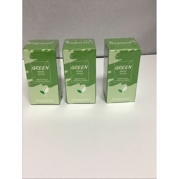 SET OF 3 Green Tea Oil Clean Solid Face Mask Stick - Paqiman Exp 09/2027 New