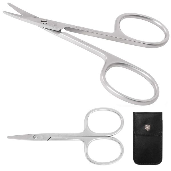 3 Swords Germany - brand quality STAINLESS STEEL CURVED CUTICLE SCISSORS with round tips for DIABETICS - manicure pedicure nail care by 3 Swords, Made in Solingen Germany (7988)