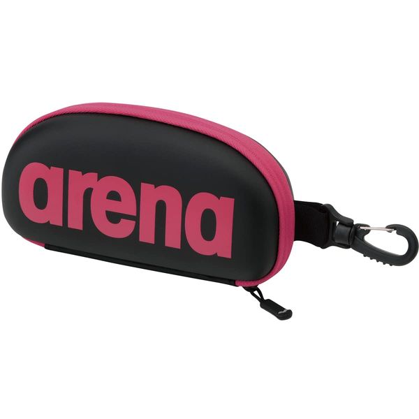 arena ARN-6442 Swimming Goggles Case, Black x Pink, One Size Fits Most, Includes Carabiner