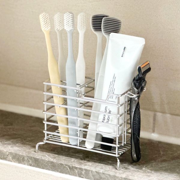 Allji Stainless Toothbrush Holder Razor Holder Toothpaste Toothbrush Holder Container Bathroom Toilet 4 Person Family