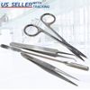 Micro Lab Instruments 4Pcs Kit with Dissecting Forceps Lab Spatula IRIS Scissors