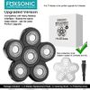 FOXSONIC 6 Blades Electric Shaver Replacement Heads 6 Blades Head Shaver Replacement Blades Bald Shaver With Blade Cover Electric Razor Shaver Head (Black)
