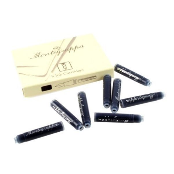 Montegrappa Black ink cartridges, pack of 8.