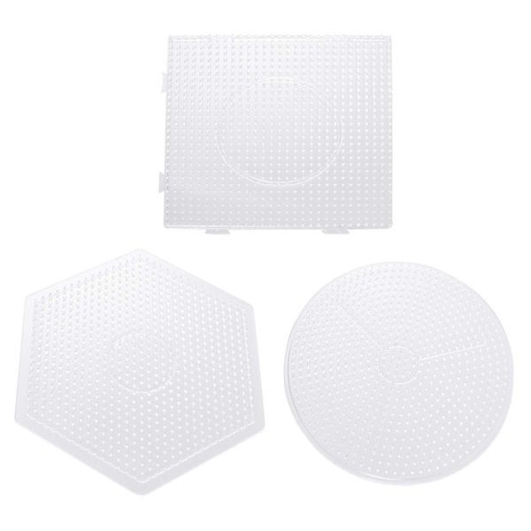 HEALLILY 3pcs 5mm Fuse Beads Boards Clear Plastic Pegboards for Kids Craft Beads