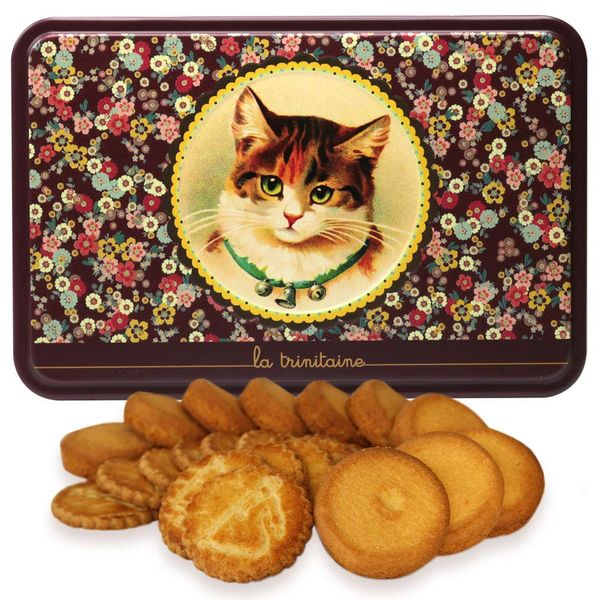 La Trinitaine Calico Cat Cookie Tin, Galettes & Palets Assortment