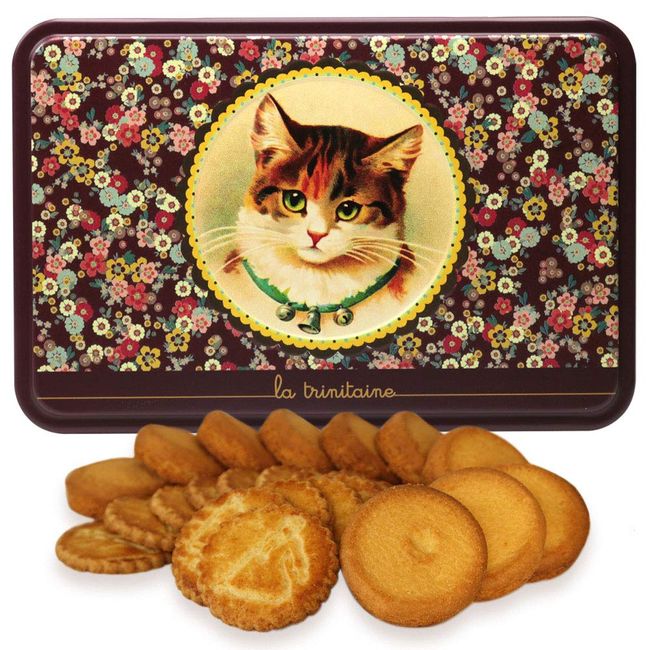 La Trinitaine Calico Cat Cookie Tin, Galettes & Palets Assortment