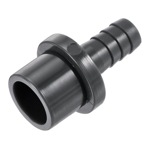 sourcing map PVC Pipe Fitting 10mm Barbed x 20mm OD Spigot Straight Tube Adapter Hose Quick Connector, Black