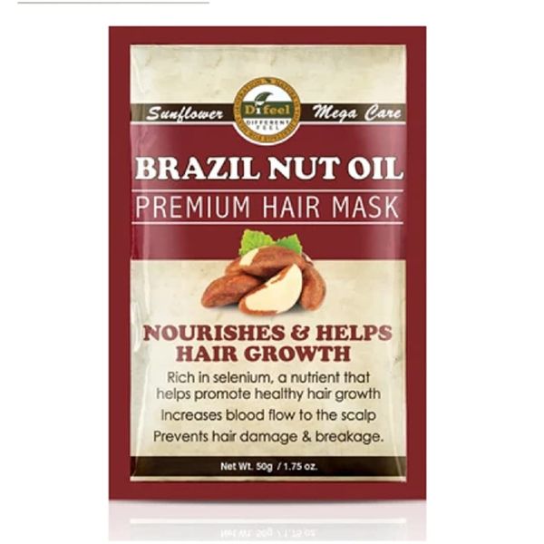 Difeel Premium Hair Mask Brazil Nut Oil 1.75 oz Packets (6-PACK)