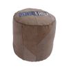 Vintage-Line Stool Diameter Approx. 42 cm Linen Fabric Stool Upholstered Stool