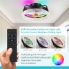 Flush Mount Ceiling Fan with Light - Small Low Profile Ceiling Fan,13" RGB Dimma