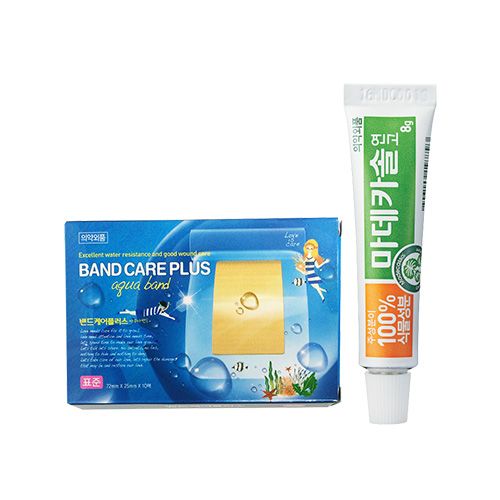 Dongkuk Pharmaceutical Madecassol 8g + Band Care Waterproof Band 10p Set, 1 set