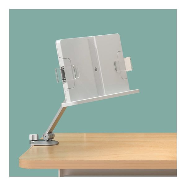 SupeDesk Book Stand, Arm, Reading Stand, Clamp Type, Tabletop, Reading Stand, Book Stand, Space Saving, No Stairway Height Adjustment, Angle Adjustment, 360° Rotation, Book Holder, Tablet Stand,