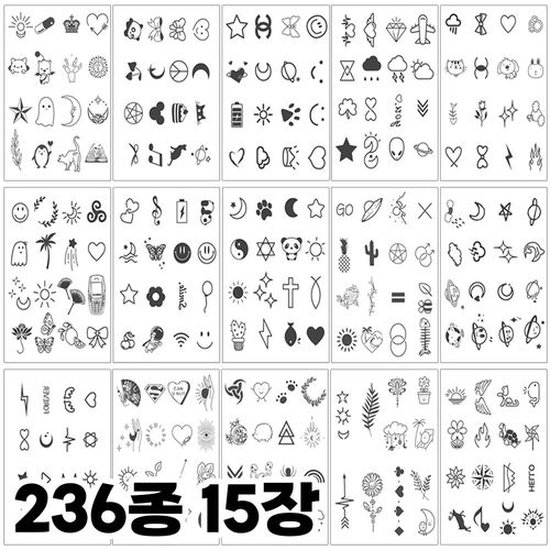 Le Diamant Semi-Permanent Mini Tattoo Cute Fashion Tattoo Sticker Self Henna 236P (236 types in total)