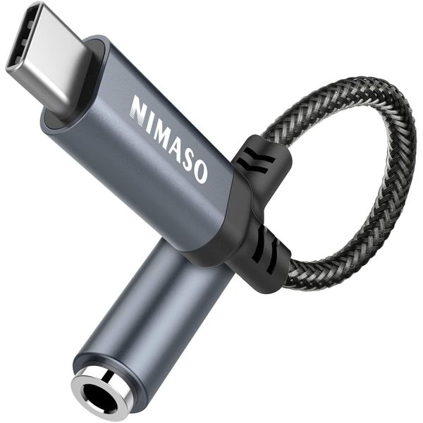 Nimaso USB C zu 3.5mm Klinke,USB C Aux Adapter zu Kopfhörer Jack Audio Adapter,Adapter USB C auf Klinke für iPhone 15, Huawei P40/30/20Pro,Mate20 Pro,Pixel 4XL,Sumsung Galaxy S23 S22/Note10,Xiaomi 8