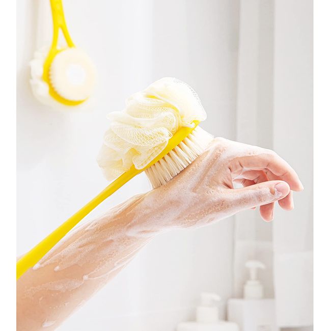 Bath Brush Back Scrubber Long Handle Soft Bristle Double-sided