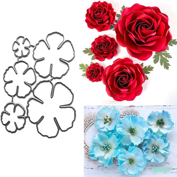 5 Stück/Set Blumen-Metall-Stanzformen, Frühlingsblütenblatt, Hochzeit, Blume, Blatt, Stanzschablonen, DIY, Scrapbooking, Basteln, Album, dekorative Prägepapier Stanzformen für Kartenherstellung