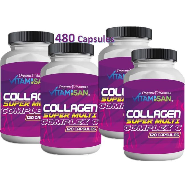 Collagen+Vitamin C,Biotin,Anti-Aging,4x120capsules=480capsules (Hair,Nails,Skin)