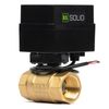 3/4" Brass Motorized Ball Valve, 9-36V AC/DC, 2 Wire Auto Return Setup, Normally Closed, 2 Indicator Lights
