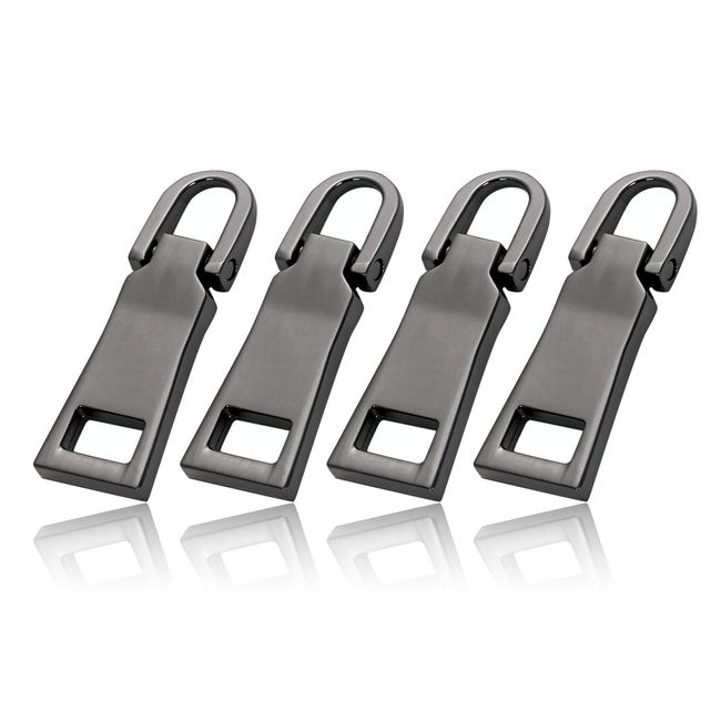 PBY Chuck Zipper Repair Handle Zipper Pull Replacement Pull Tab Bag Purse Metal (Dark Gray 4 Set, Large No. 5))