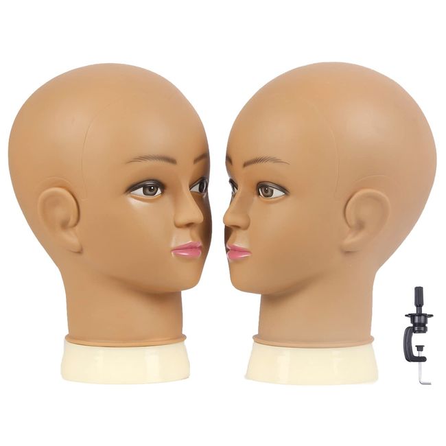 Kalyx Bald Mannequin Head for Wigs Making Head,wig mannequin heads for practicing sew in wigs and Display Hat and Glasses