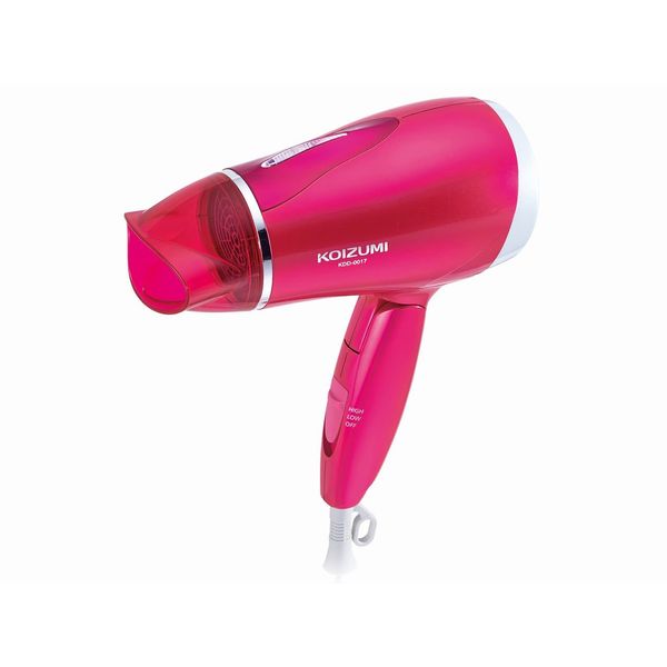 Koizumi KDD-0017/VP Hair Dryer, Negative Ions, Overseas Compatible, Vivid Pink