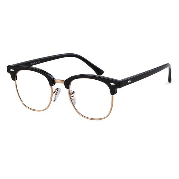 ADEWU Retro Brille Blaulichtfilter Herren Damen Nerd Brille Ohne Stärke Halbrahmen Augenschutz für PC/Tablet/Handy