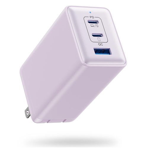 100W USB C Charger Block,GaN III Compact Foldable Wall Charger 3 Port Fast Charging Station,PD PPS Portable Charger 100W Laptop Adapter for MacBook Pro/Air,iPad,iPhone 16/Pro,Galaxy S24,Dell (Purple)