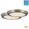 13 In. Brushed Nickel Selectable CCT Color Changing LED round Ceiling Flush Moun