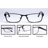 Edison & King “Elements” reading glasses, metal, small frame, with premium lenses (Black, +1,50 dpt)