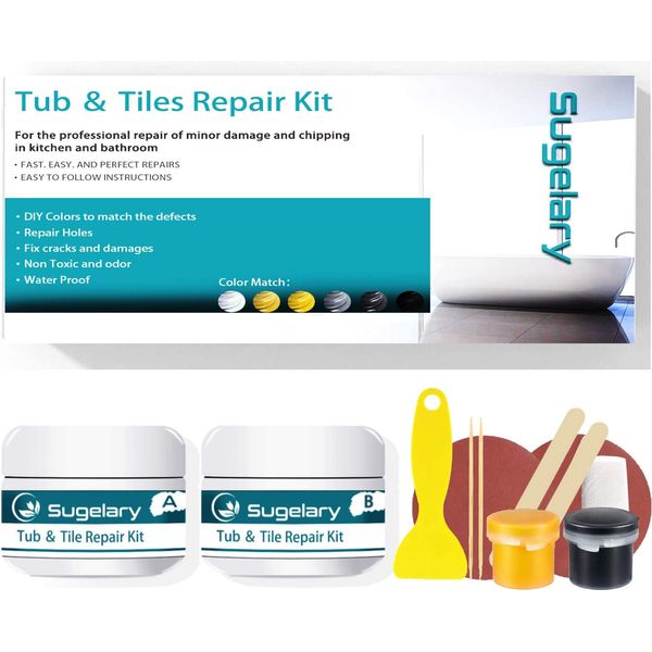 Tub, Tile and Shower Repair Kit Fiberglass Porcelain Ceramic Toilet Refinishing