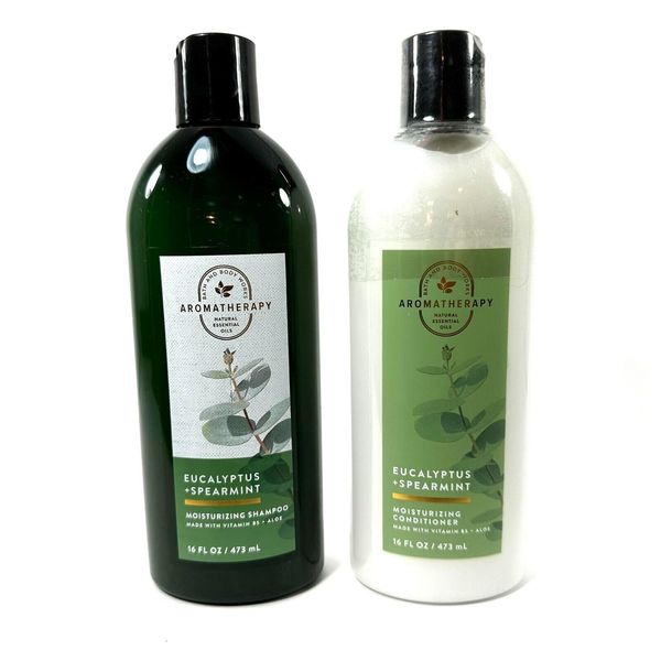 2 Eucalyptus Spearmint Moisturizing Shampoo & Conditioner bath body Set 16 oz