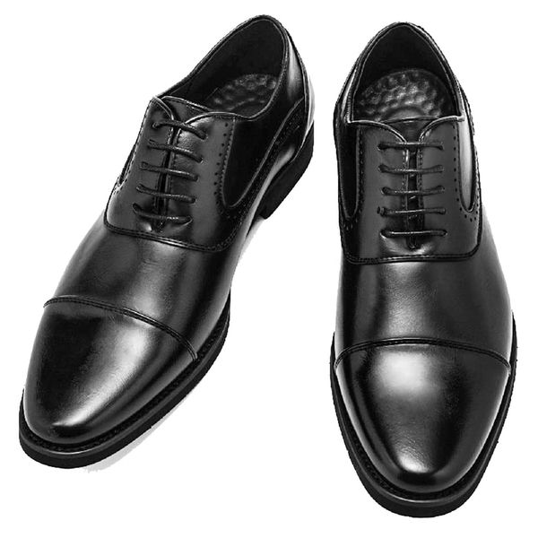 Todaysunny Business Shoes, Men's Leather Shoes, Black Leather Shoes, Walking Dress Shoes, Inner Feathers, Straight Tip, Long Nose, Monk Strap Lace-up Shoes, Lightweight, Non-Slip, Odor Resistant,