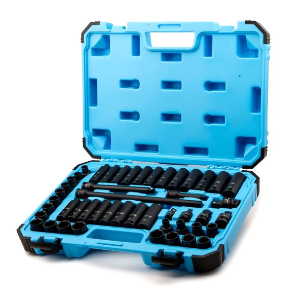 Capri Tools 3/8 in. Drive Master Impact Socket Set, Metric and SAE, 48-Piece