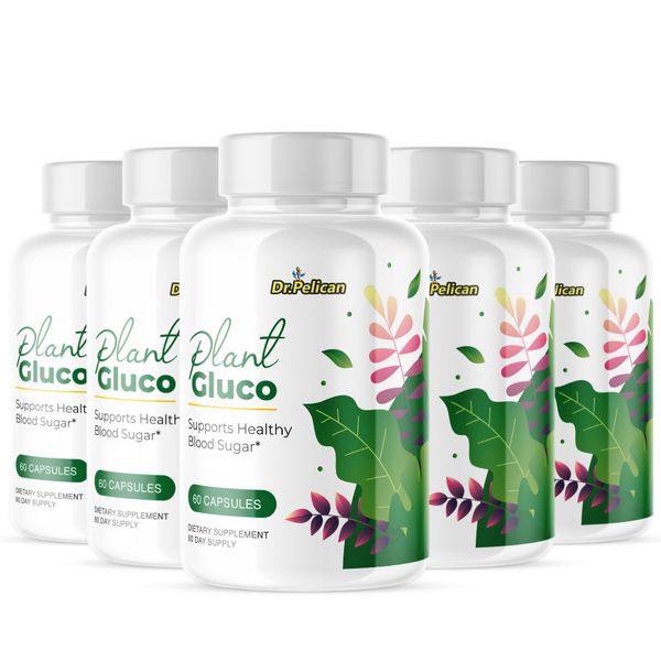 Plant Gluco- Blood Support- 5 Bottles- 300 Capsules