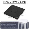 baibu 12 Inches Square Stool Cushions with Ties for Bar Stool, Breathable Square Chair Pads Seat Cushions with Non-Slip Bottom - One Pad Only (12", Black Velcro)