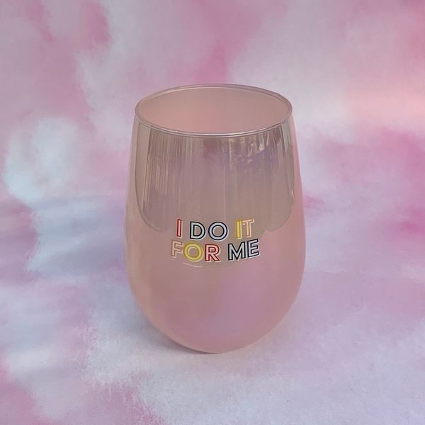 I Do It For Me Stemless Wine Glass in Purple | 20 Oz.