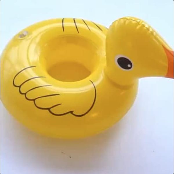 Kovina Floating Inflatable DUCK Drinks Beverage Beer Can Holder for Swimming Pool/Jacuzzi/Hot Tub/Beach Party/Kids (5piece Duck)