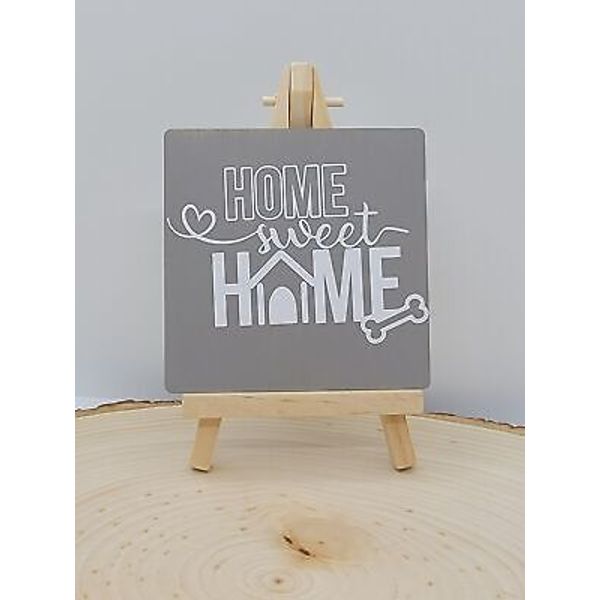 Home Sweet Home Dog Themed Mini Wooden Sign Decoration Tiered Tray Decor