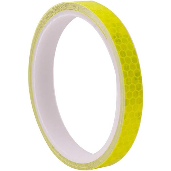 SANJAOYEE Reflective Tape, Reflective Sticker, 3.3 x 29.4 ft (1 x 8 m), Yellow, High Brightness, Reflector, Signage Tape, Warning Tape, Luminous Tape, Concrete, Bicycle Decoration, Safety Display,