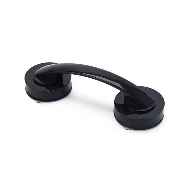 Classic Suction Cup Handrail, Black Suction Bathroom Grab Rails Safety Suction Cup Shower Door Non-Slip Vacuum Handle for Shower Drawer Room Window Cabinet Door (19 x 6.5 x 5cm)