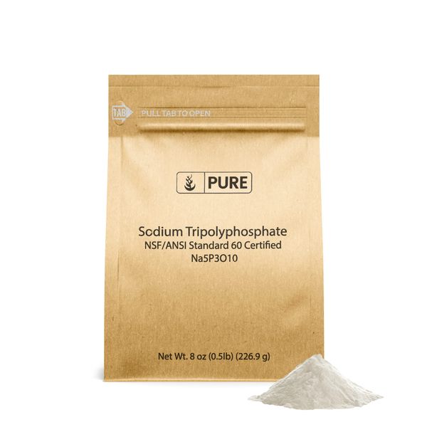 Pure Original Ingredients Sodium Tripolyphosphate (8 oz) Powerful Cleaning Agent, Water Softener, Laundry Additive