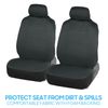 Solid Charcoal Gray Full Set Car Seat Covers Premium Stitched w/ Split Bench