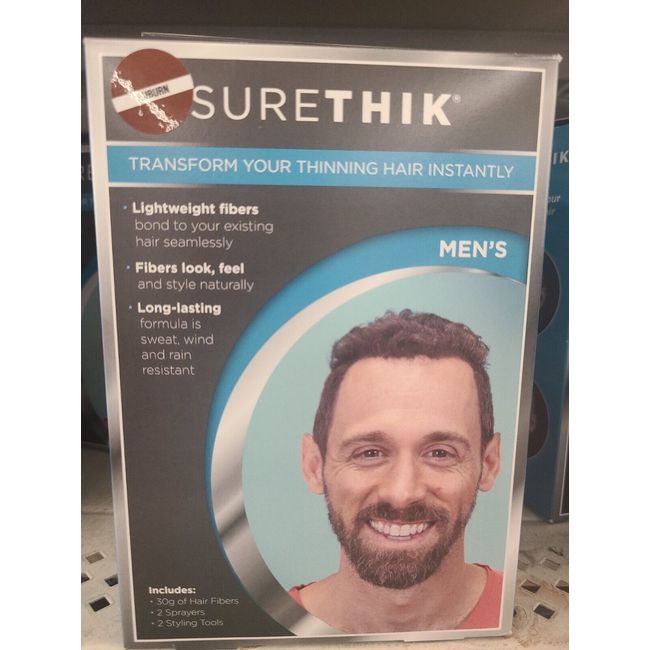 1X SureThik Men's Hair Thickening Keratin Fibers Starter Kit 30g AUBURN