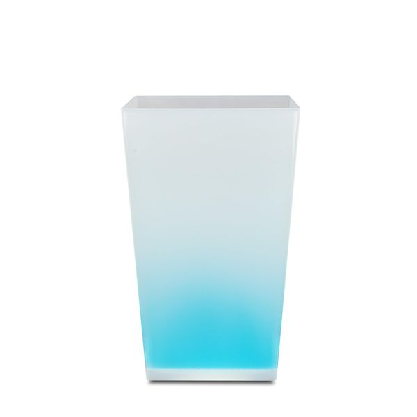 TATSU-CRAFT Clear Dust Box, Cocktail, M Angle, 2.7 gal (6.7 L), Aqua Blue, Trash Can Without Lid, Stylish, Slim, Separating, Outdoor, No Lid, Stylish, Small, White, Kitchen, Bathroom, Bedroom, Cafe,