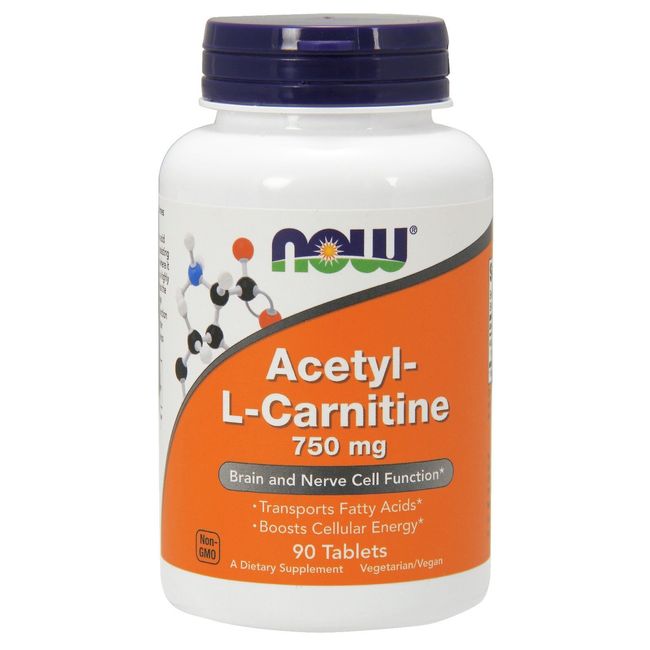 NOW Foods Acetyl-L Carnitine, 750 mg, 90 Tablets