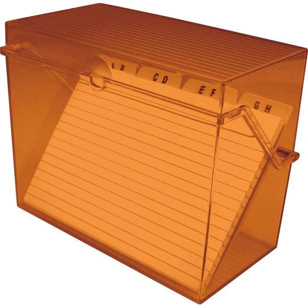 Card File Box A8 Orange Transparent