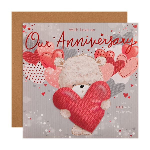 Hallmark Anniversary Card - Large Pop-Out Hugsworth Bear Design