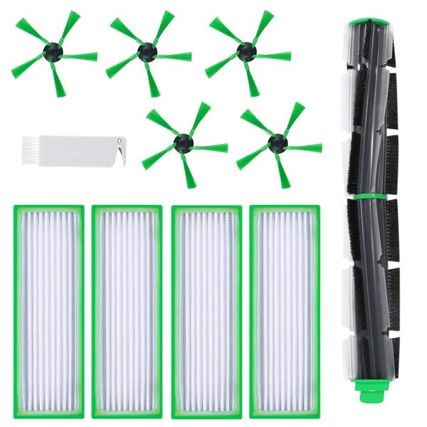 FHzytg 11 Stück Rundbürste Bürste Ersatzteile Filter Zubehör Seitenbürste Bürsten für Vorwerk Kobold VR200 VR300 Saugroboter