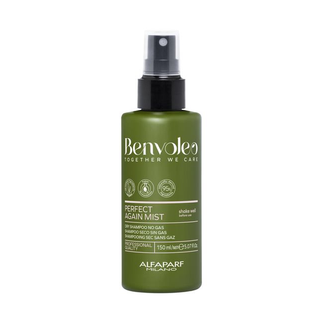 Alfaparf Milano Benvoleo Perfect Again Dry Shampoo Mist - Clean, Vegan, Sustainable Hair Care - Gas/Aerosol Free - Eliminated Residue and Odor - Two-Phase Dry Shampoo - 5.07 Fl. Oz.